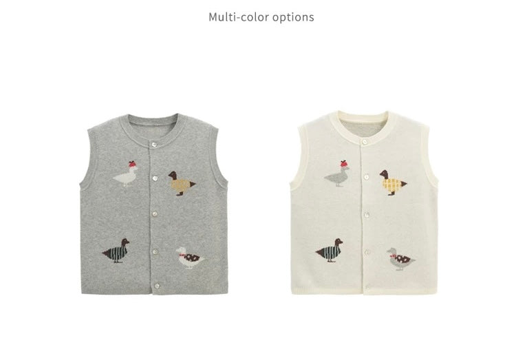 Little Farm Knit Vest Soft Cream
